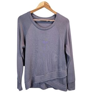 Athleta Serenity Criss Cross Sweatshirt Medium Gray Athletic Sporty Activewear